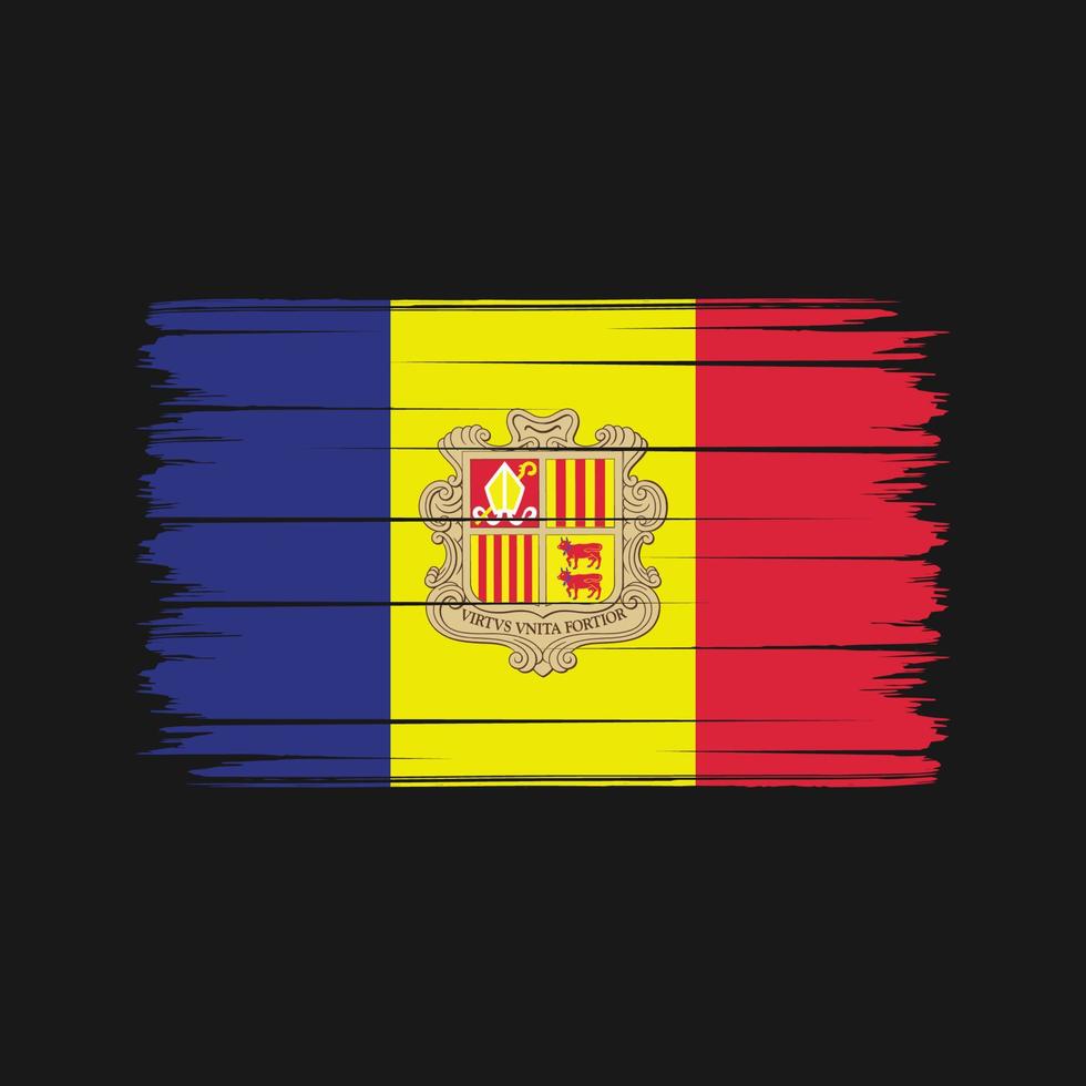 Andorra vlag penseelstreken. nationale vlag vector