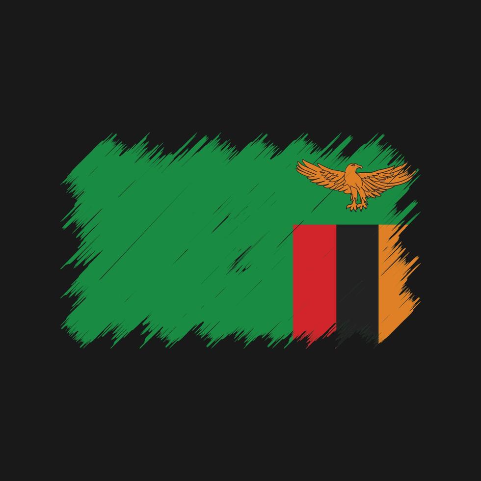 zambia vlag borstel. nationale vlag vector