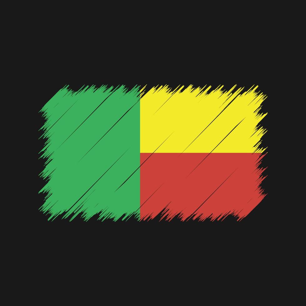 Benin vlag penseelstreken. nationale vlag vector