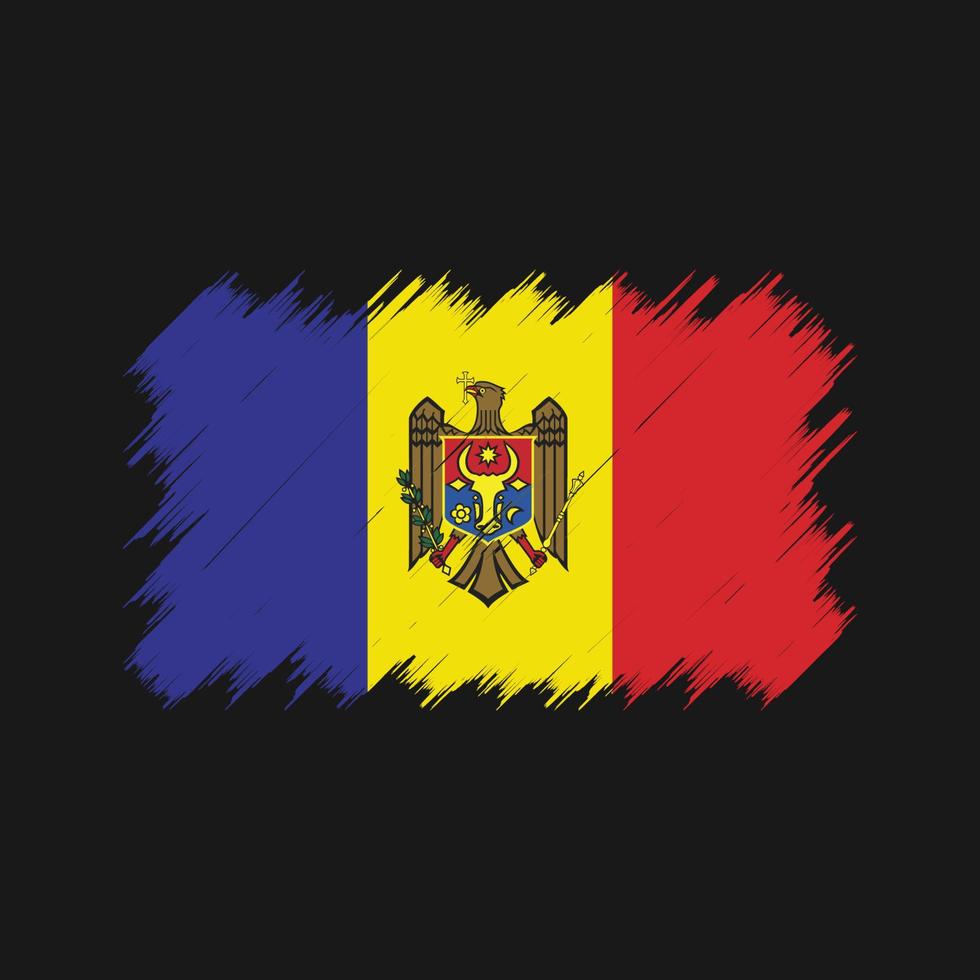 Moldavische vlagborstel. nationale vlag vector