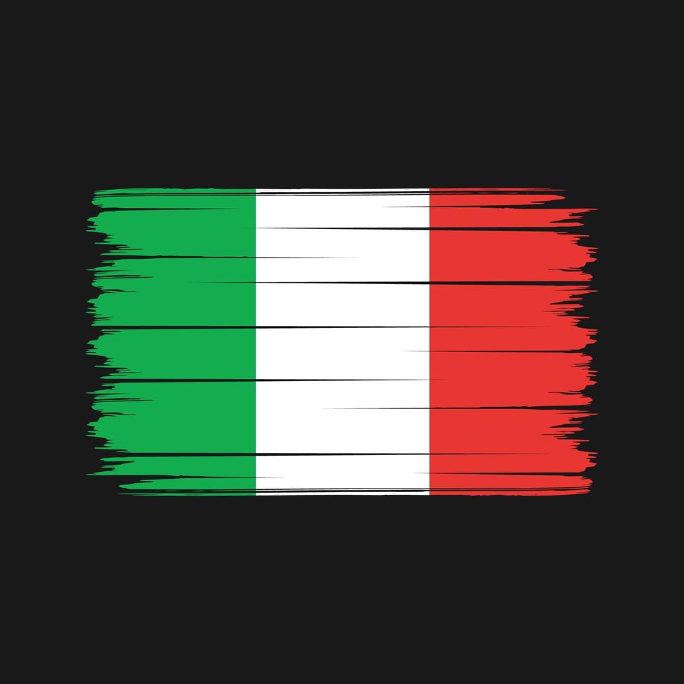 italië vlag penseelstreken. nationale vlag vector