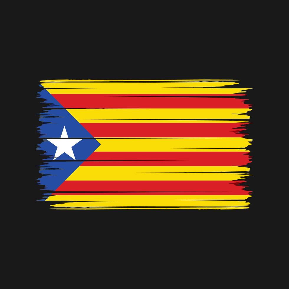 Catalonië vlag penseelstreken. nationale vlag vector