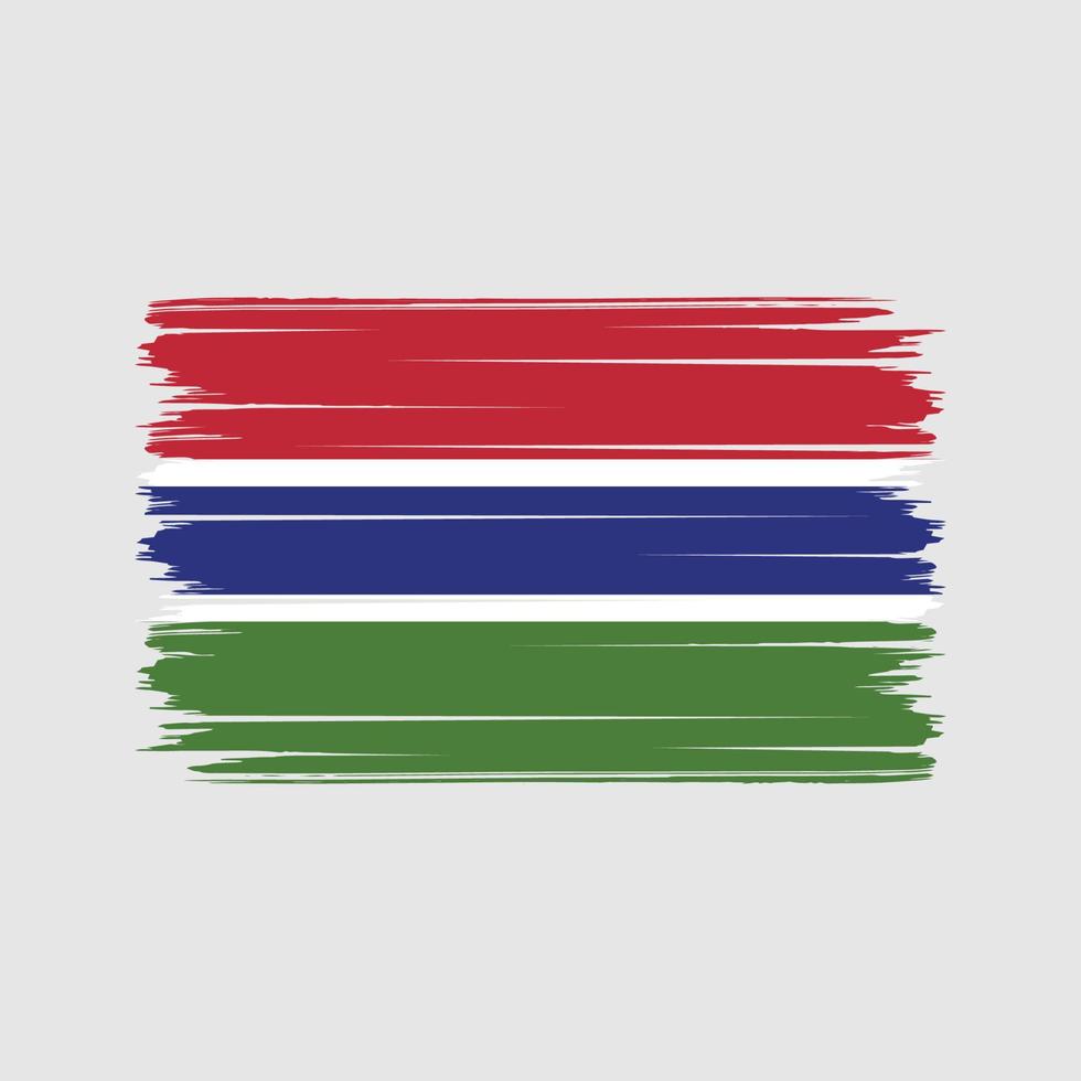 Gambia vlag penseelstreken. nationale vlag vector