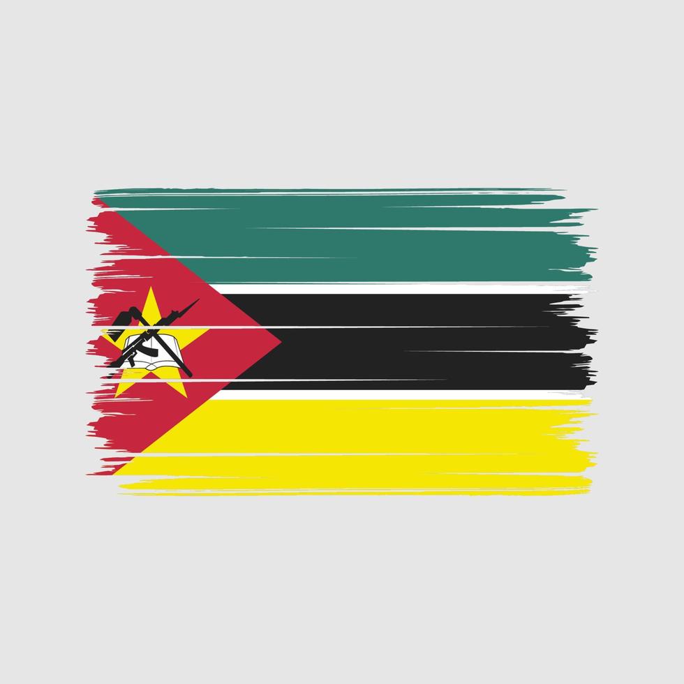 Mozambikaanse vlag penseelstreken. nationale vlag vector