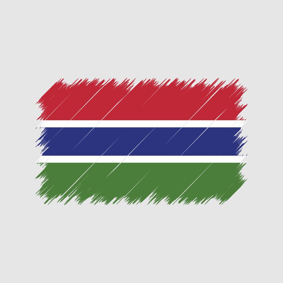 Gambia vlag penseelstreken. nationale vlag vector