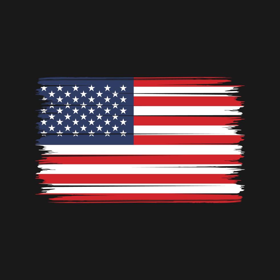 Amerikaanse vlag penseelstreken. nationale vlag vector