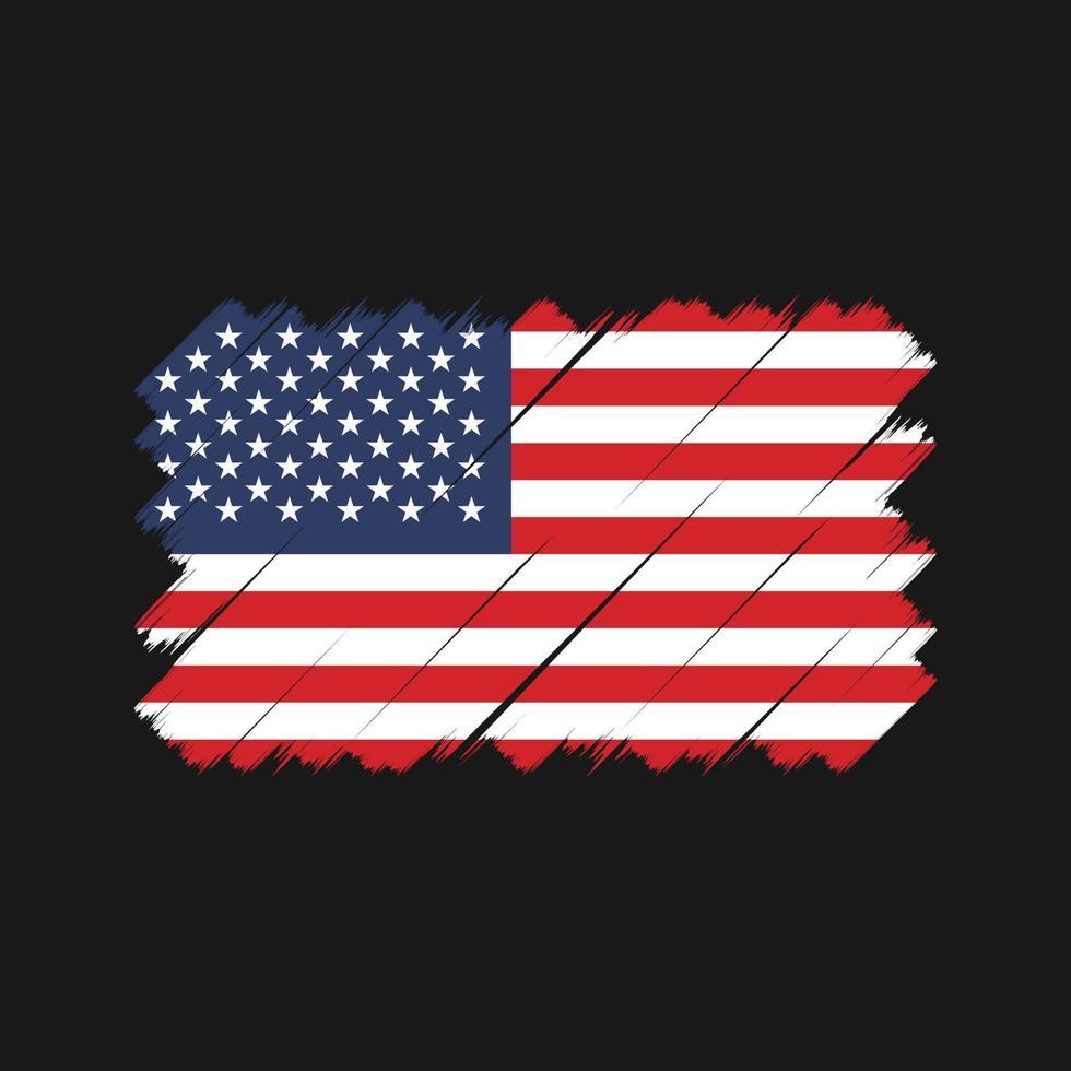 Amerikaanse vlagborstel. nationale vlag vector