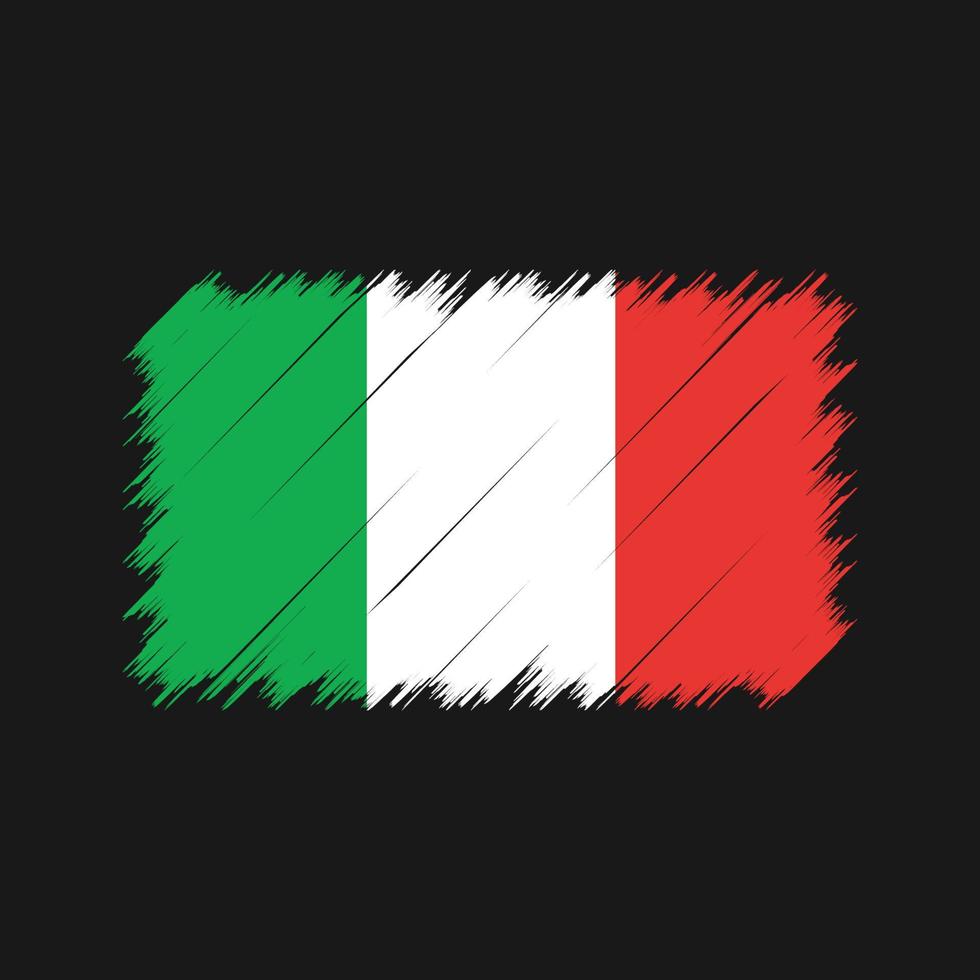 italië vlag penseelstreken. nationale vlag vector