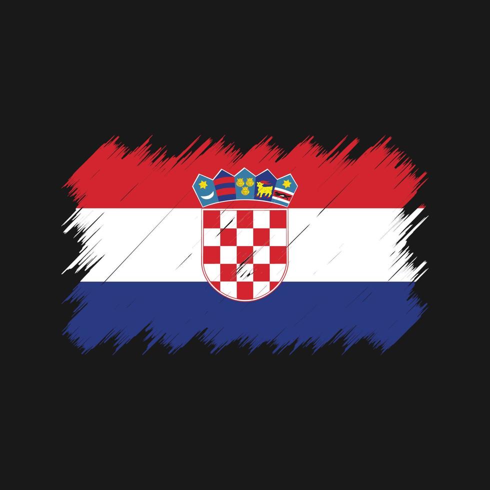 kroatië vlag borstel. nationale vlag vector