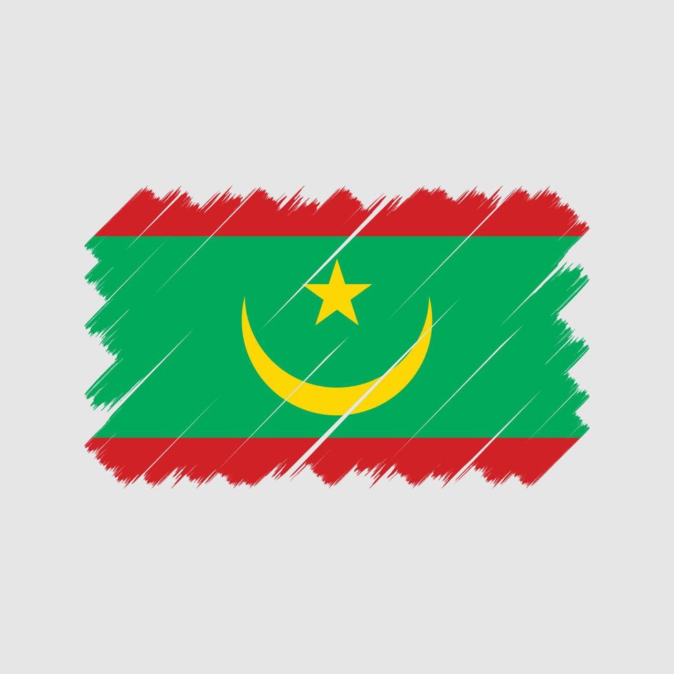 Mauritanië vlag borstel. nationale vlag vector