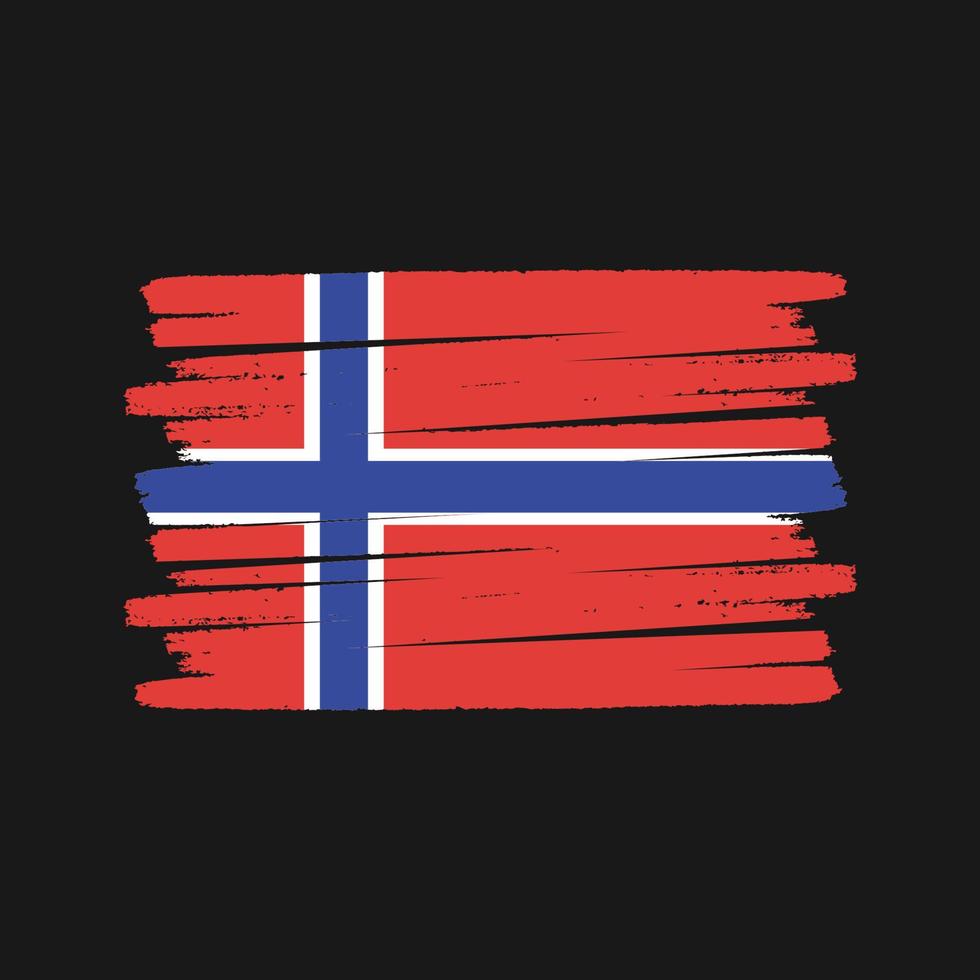 Noorse vlag borstel. nationale vlag vector