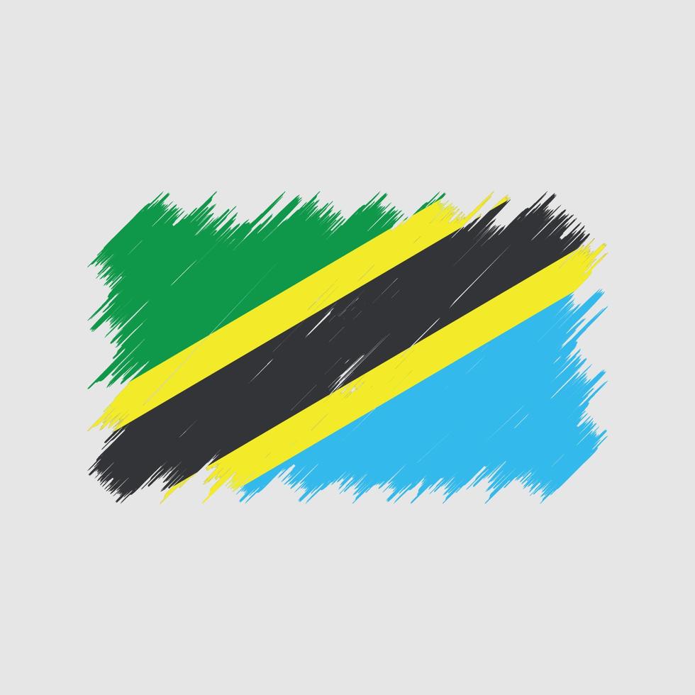 Tanzania vlag borstel. nationale vlag vector