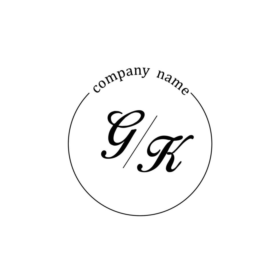 eerste gk logo monogram brief minimalistisch vector