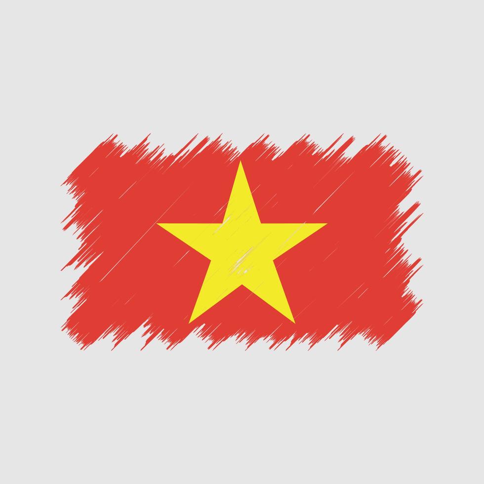 Vietnamese vlagborstel. nationale vlag vector