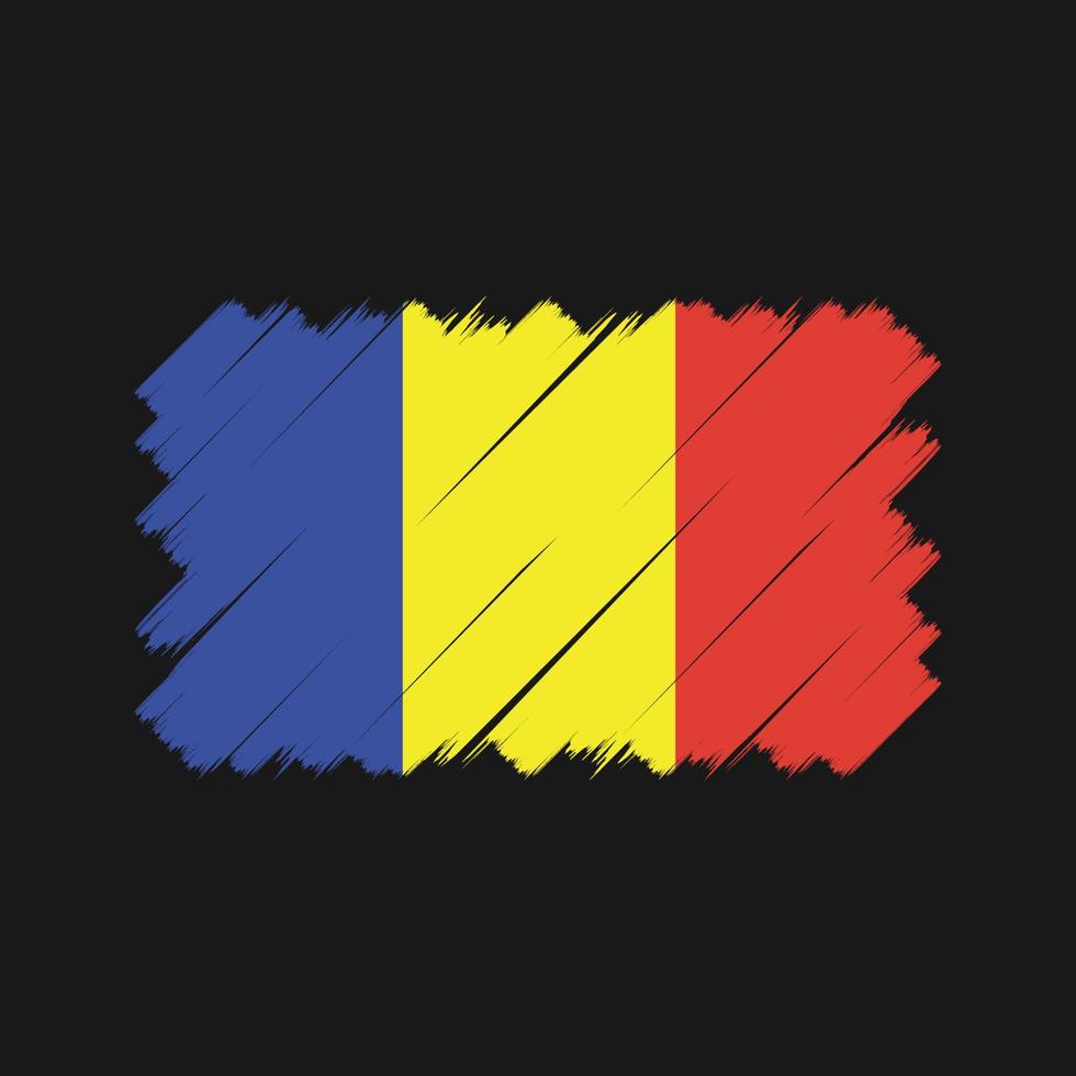 Roemenië vlag borstel. nationale vlag vector