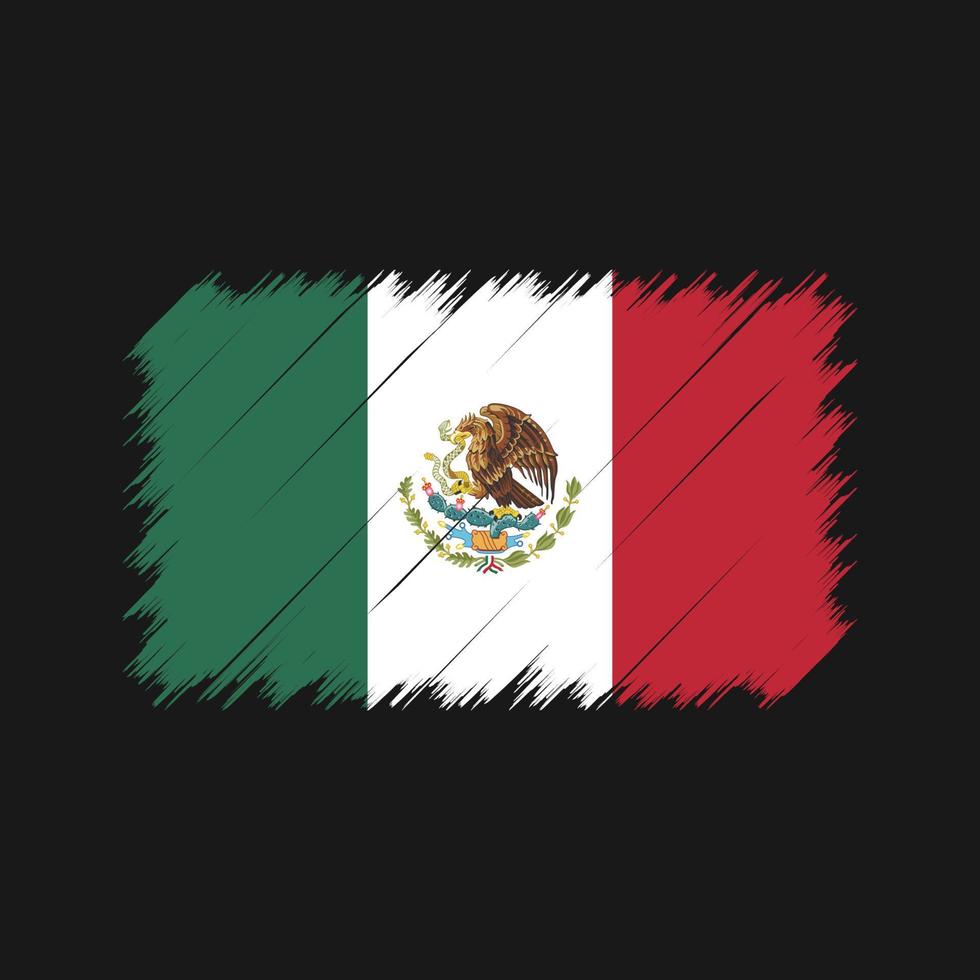 Mexicaanse vlag penseelstreken. nationale vlag vector