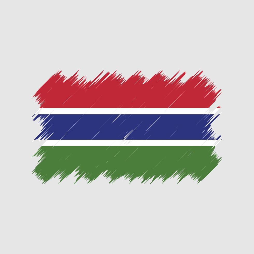 Gambia vlag borstel. nationale vlag vector