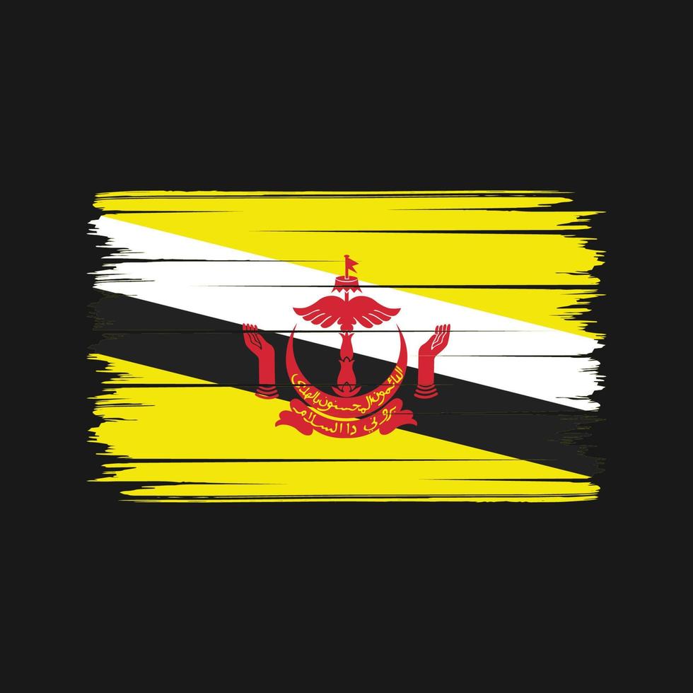 Brunei vlag penseelstreken. nationale vlag vector