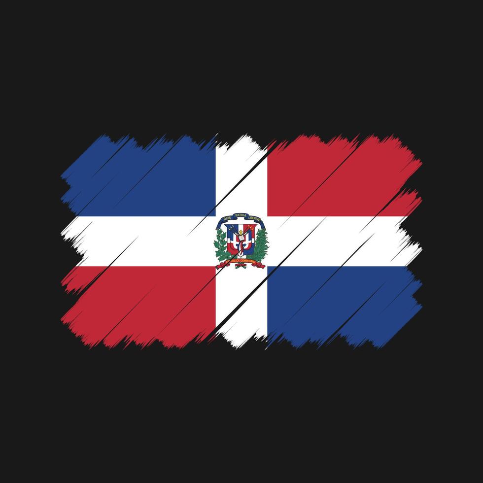 Dominicaanse Republiek vlag borstel. nationale vlag vector