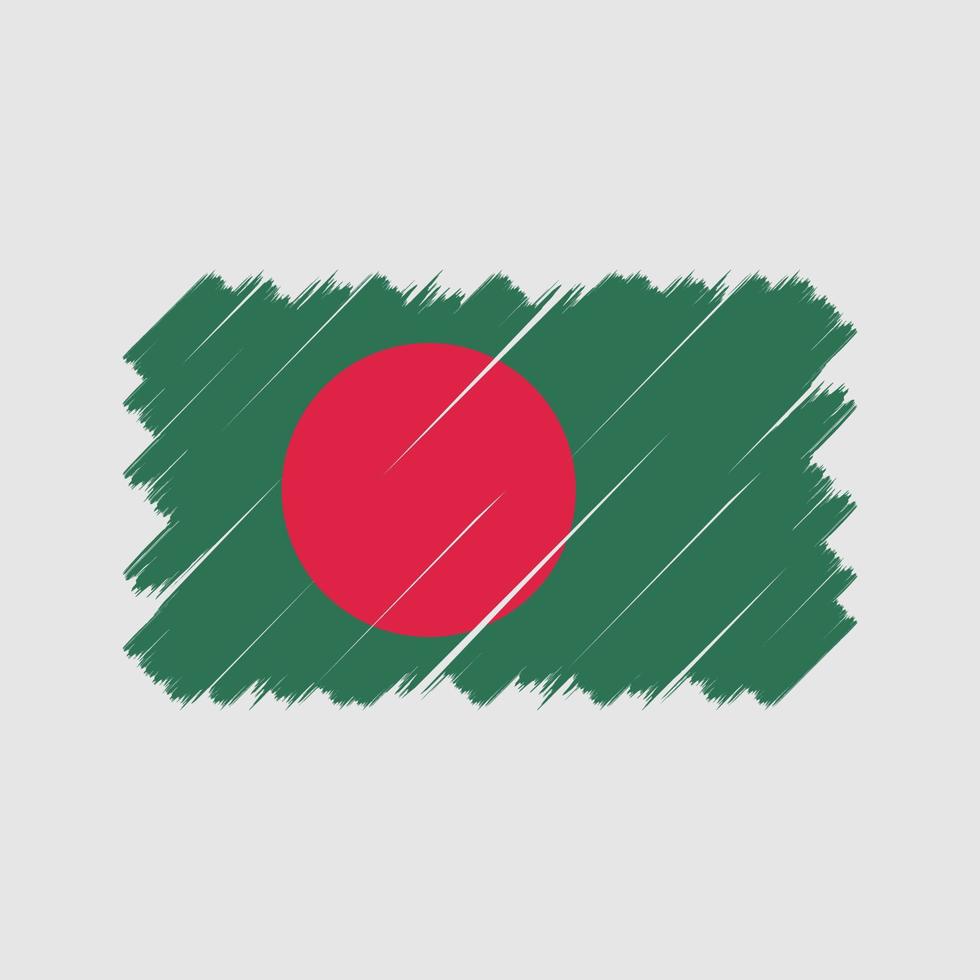 vlagborstel van Bangladesh. nationale vlag vector