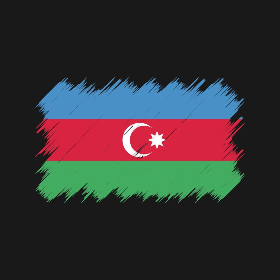 Azerbeidzjaanse vlagborstel. nationale vlag vector