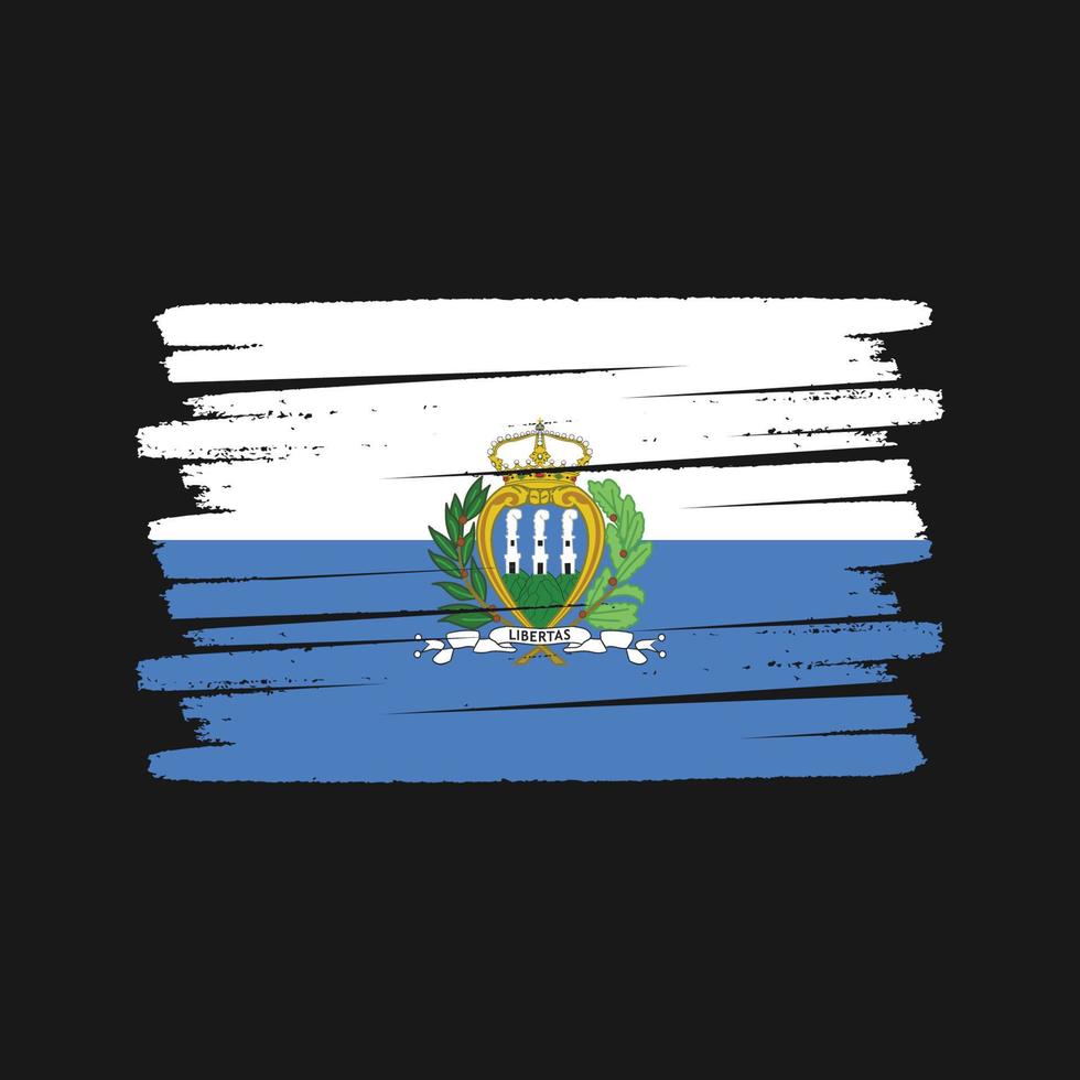 san marino vlagborstel. nationale vlag vector