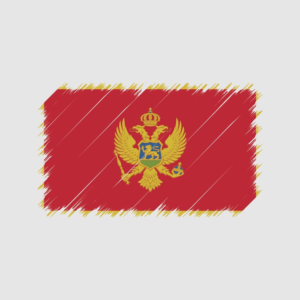 montenegro vlag penseelstreken. nationale vlag vector