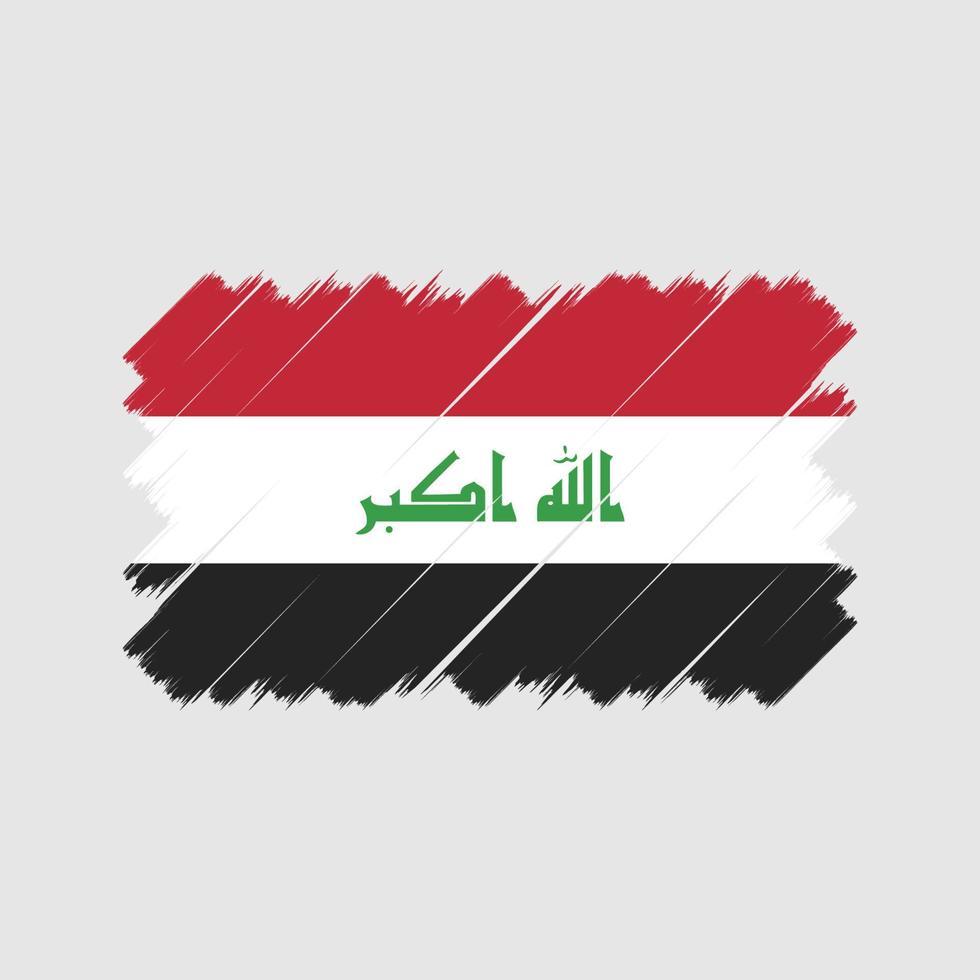 Irak vlag borstel. nationale vlag vector