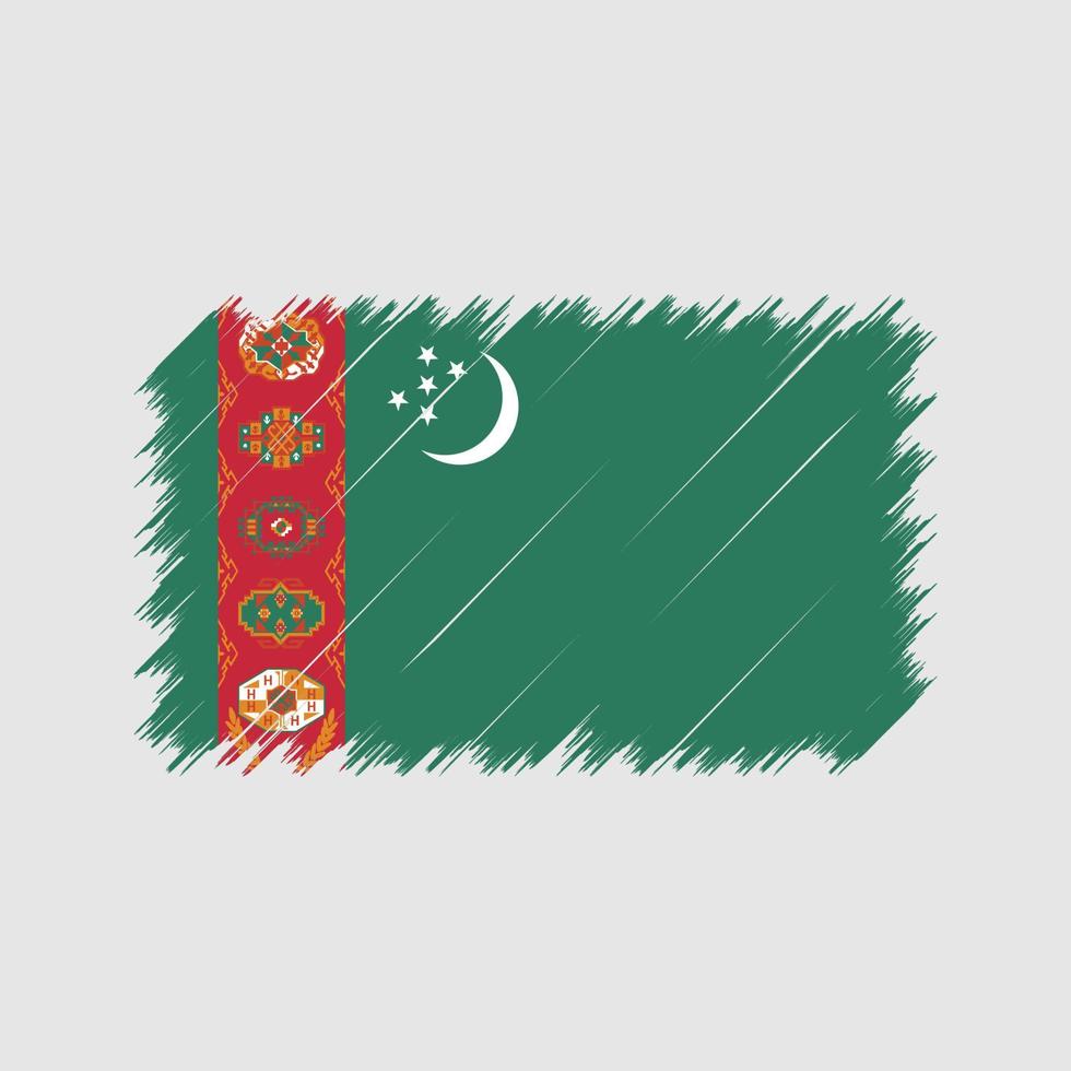Turkmenistan vlag penseelstreken. nationale vlag vector