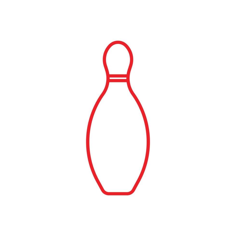 eps10 rode vector bowling pin lijn pictogram geïsoleerd op een witte achtergrond. bowling kegel symbool in een eenvoudige, platte trendy moderne stijl voor uw website-ontwerp, logo, pictogram en mobiele applicatie