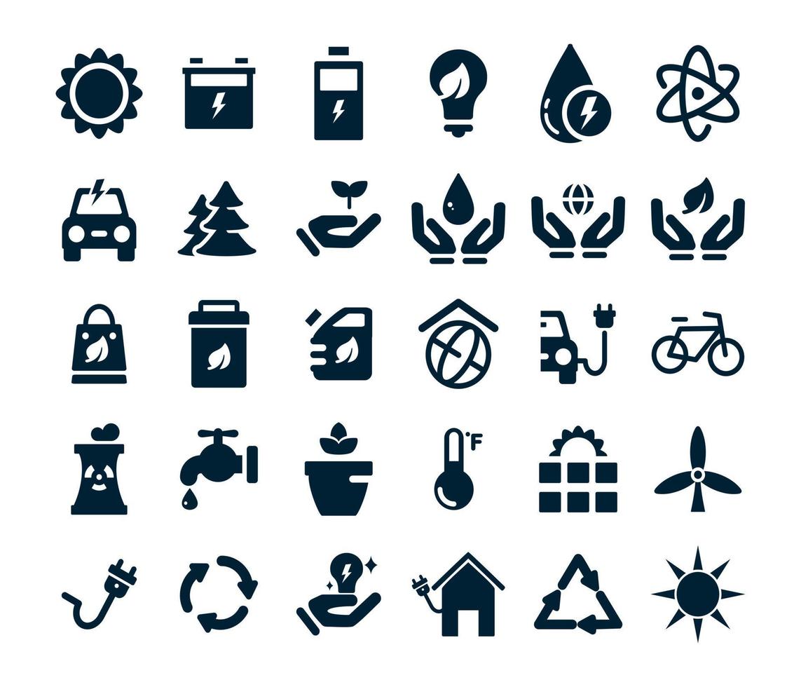 ecologie icon set collectie vector