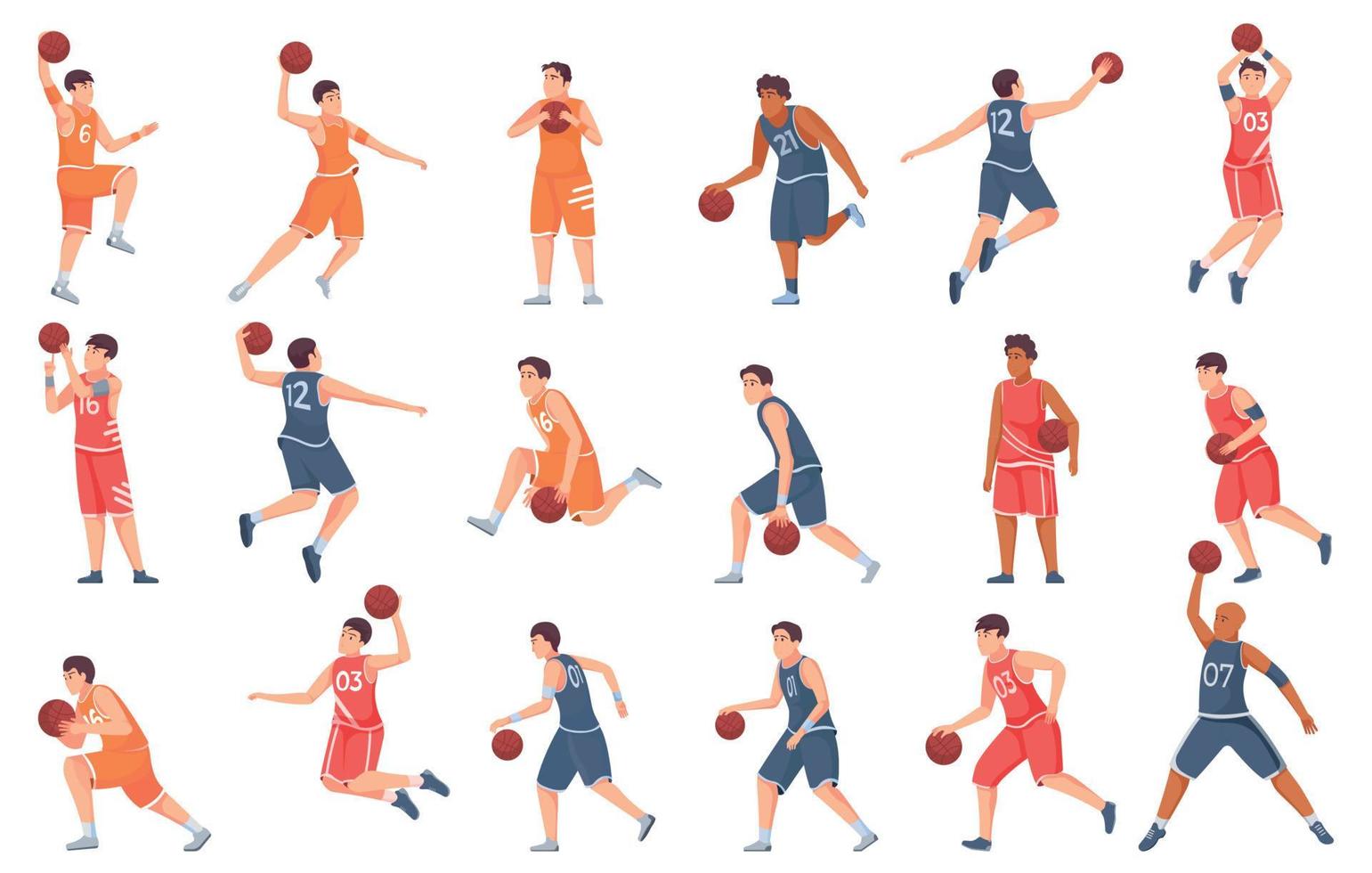 basketbal platte set vector