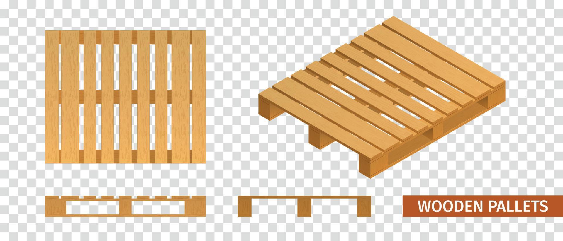 houten palletset vector