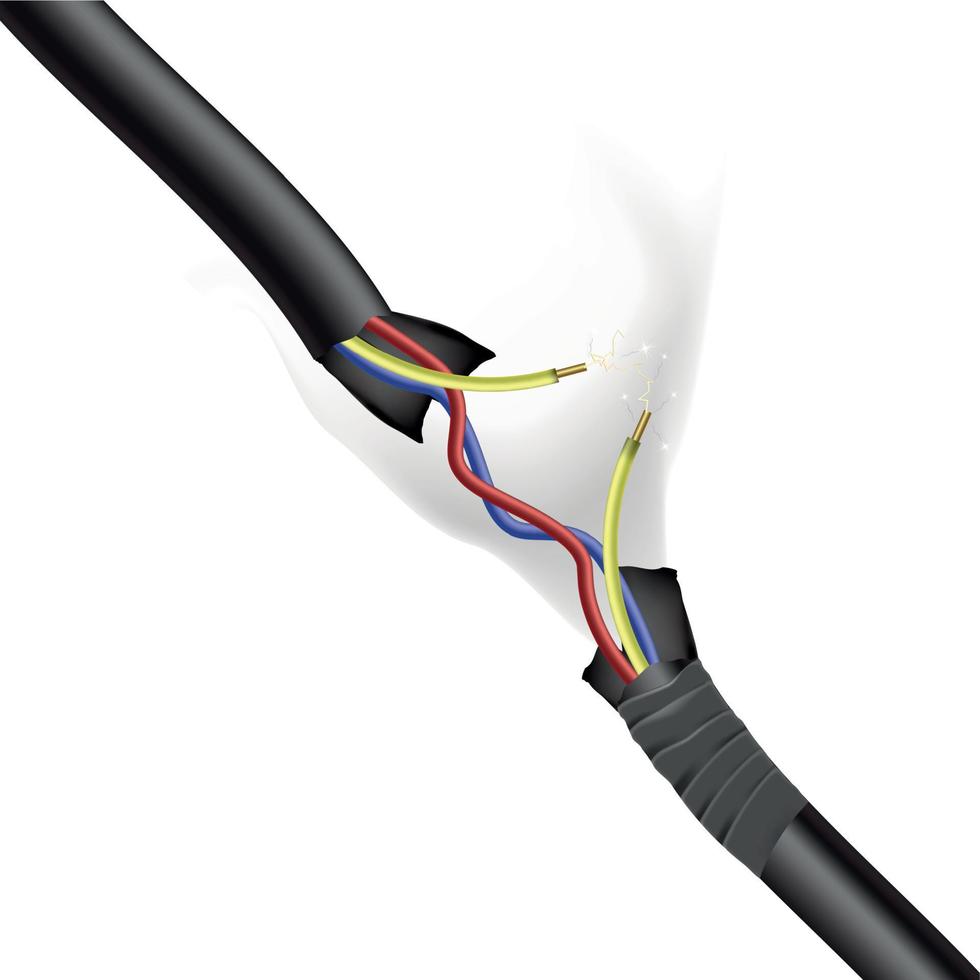 afbeelding beschadigde kabel vector