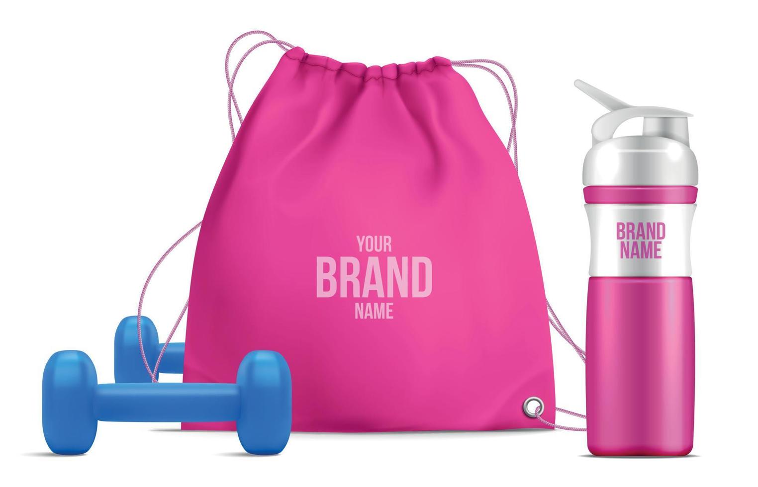 fitness ontwerpconcept met roze trekkoord vector