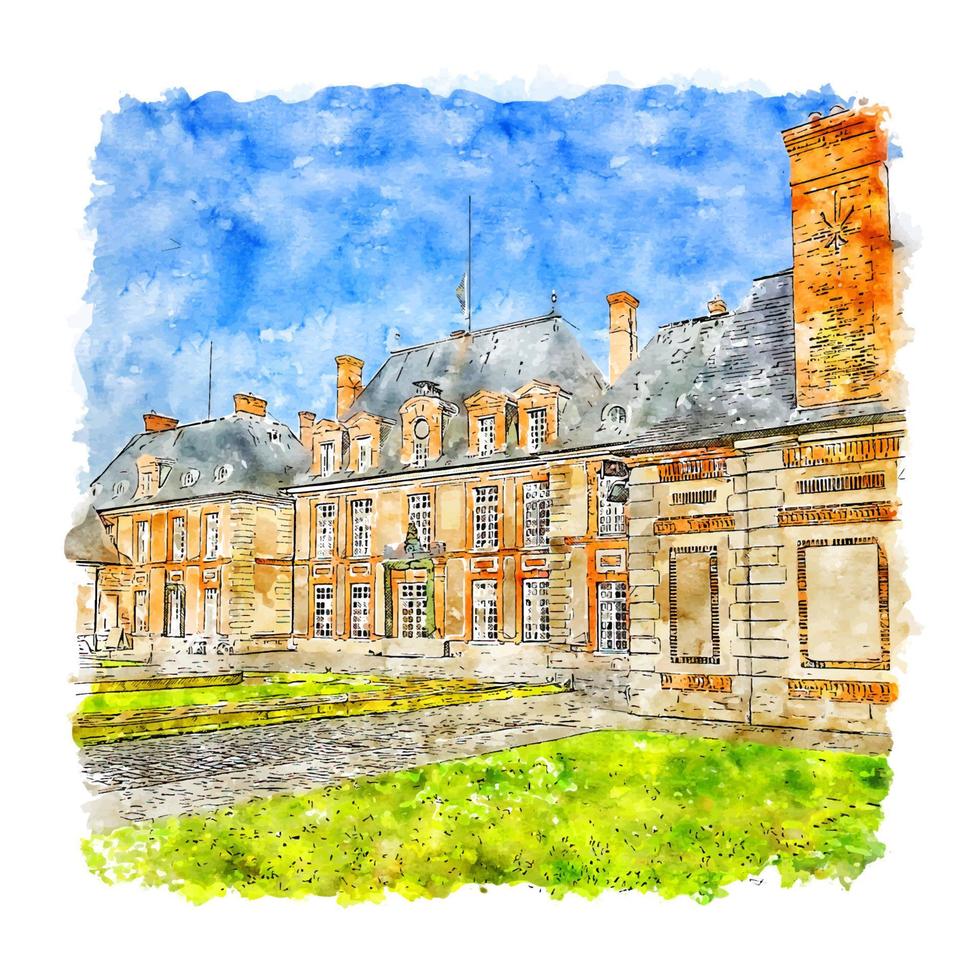 kasteel duitsland aquarel schets hand getekende illustratie vector