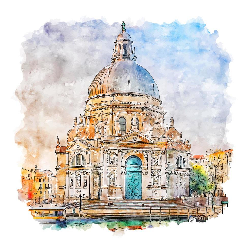 Venetië Italië aquarel schets hand getekende illustratie vector