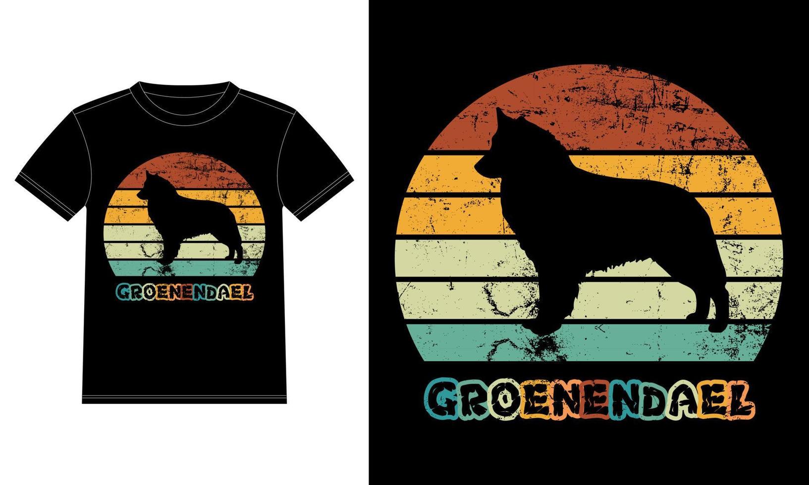 grappige goldendoodle vintage retro zonsondergang silhouet geschenken hondenliefhebber hondenbezitter essentieel t-shirt vector