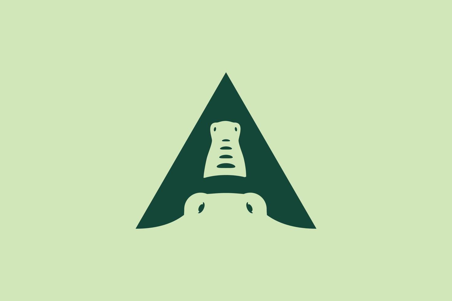 letter een alligator-logo met een negatieve ruimtestijl voor elk bedrijf. vector