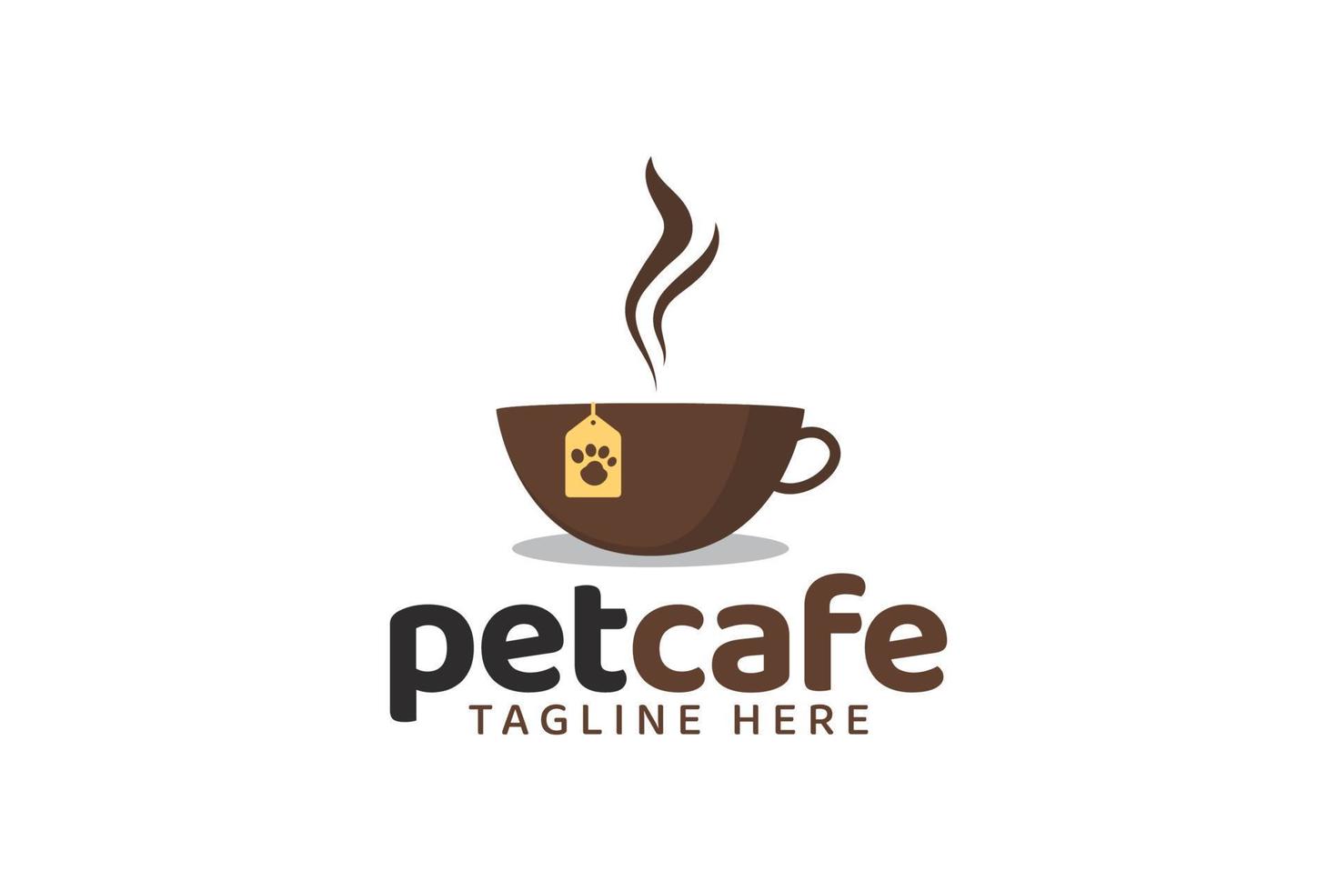 Pet Cafe-logo voor elk bedrijf, speciaal voor dierenwinkel, winkel, café, dierenliefhebber, club, enz. vector