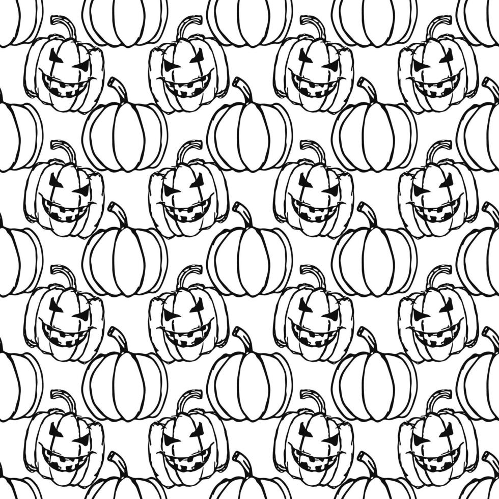 naadloze halloween vector patroon. doodle vector met halloween pictogrammen