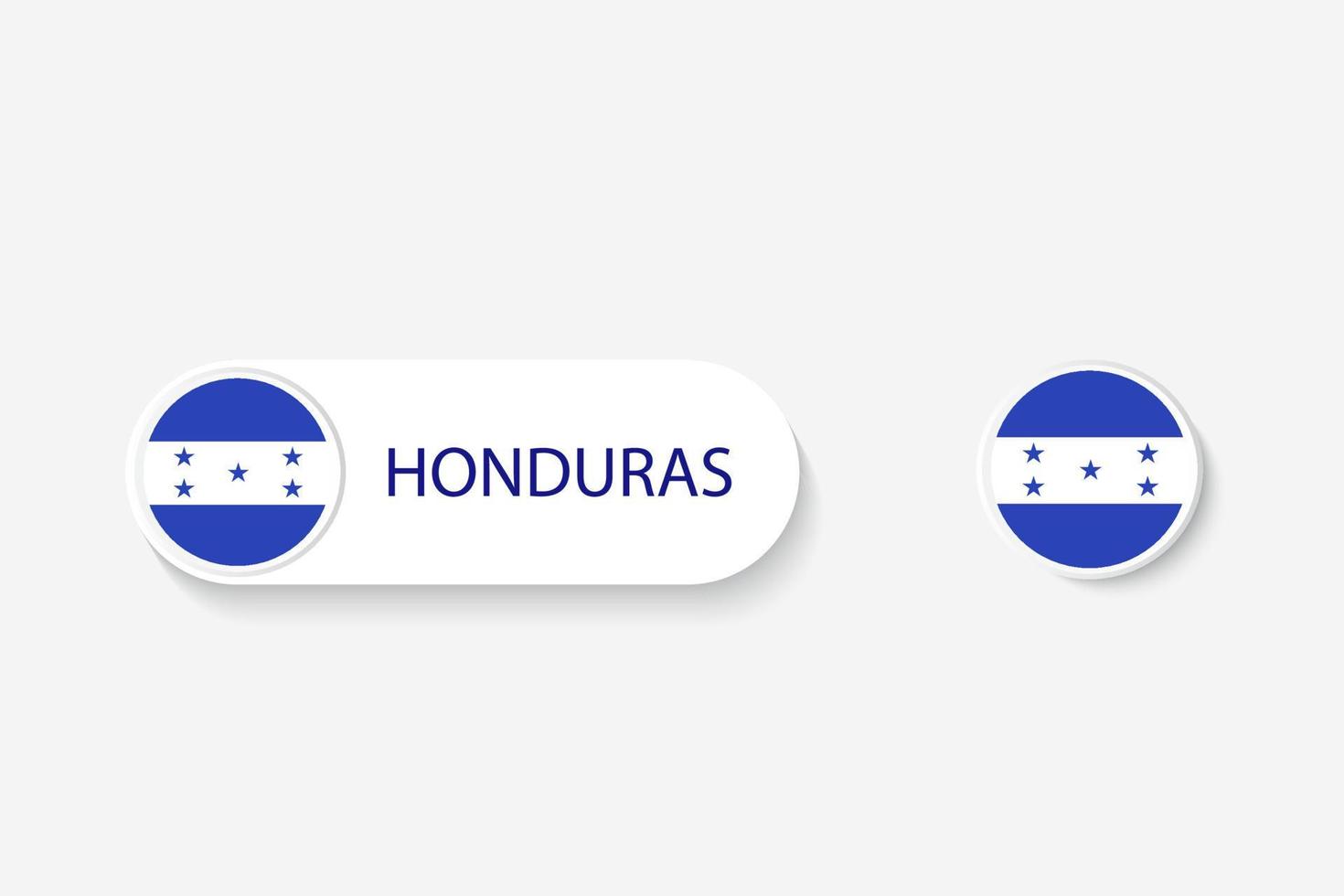 Honduras knop vlag in illustratie van ovaal gevormd met woord van Honduras. en knopvlag honduras. vector