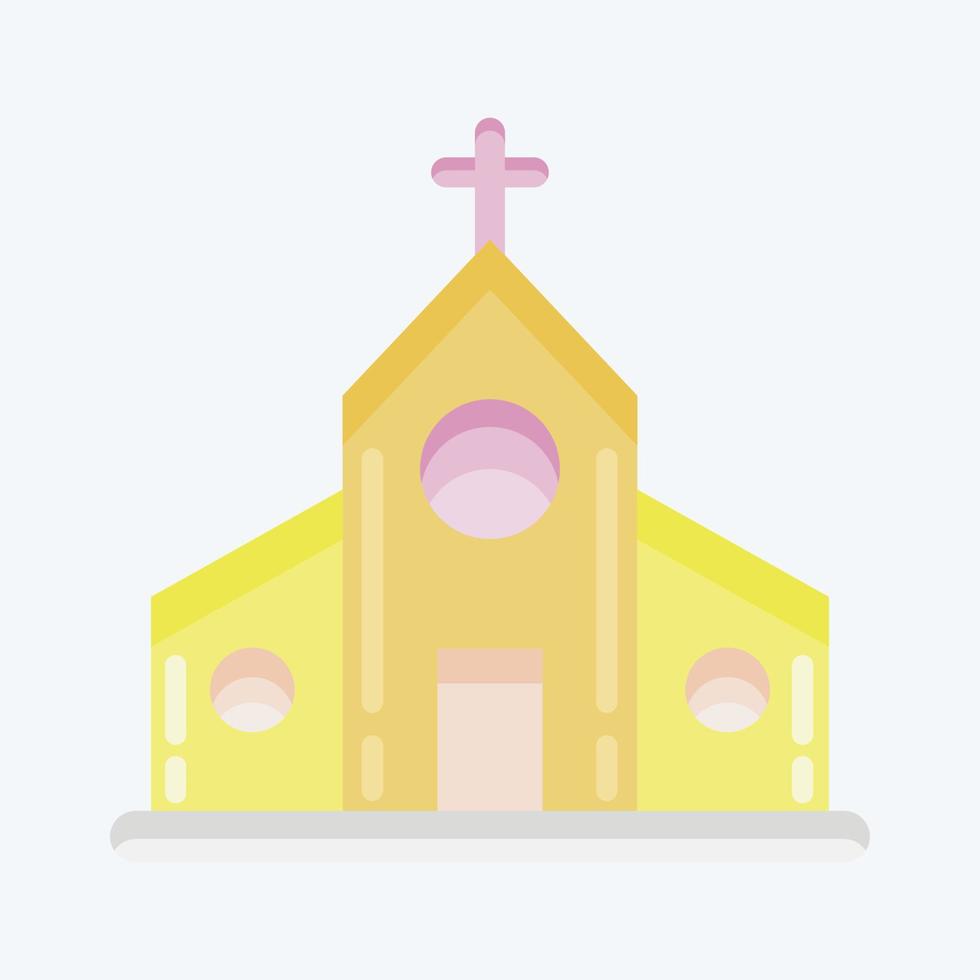 icoon kerk. geschikt voor onderwijs symbool. vlakke stijl. eenvoudig ontwerp bewerkbaar. ontwerp sjabloon vector. eenvoudige illustratie vector