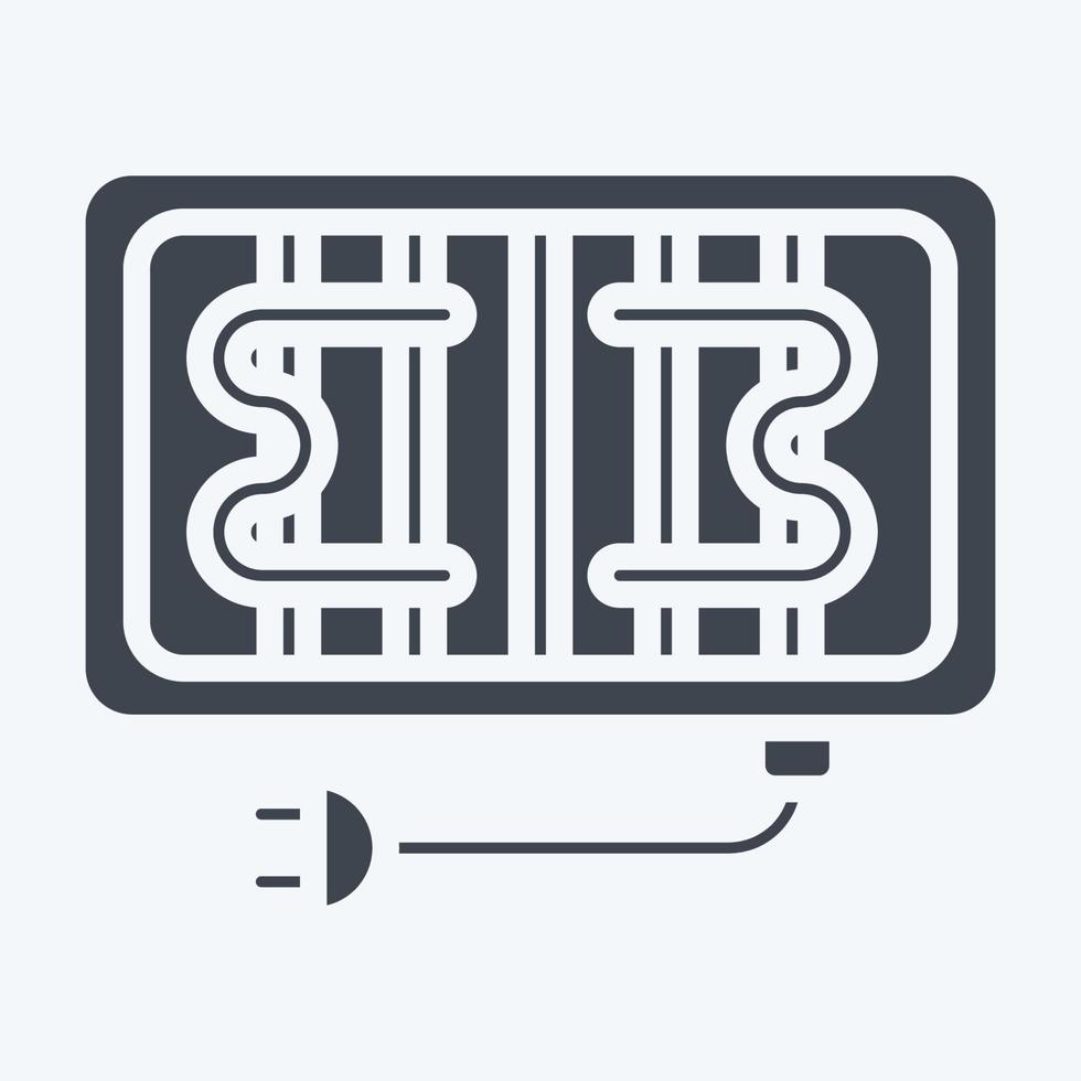pictogram elektrische grill. geschikt voor keukenapparatuur symbool. glyph-stijl. eenvoudig ontwerp bewerkbaar. ontwerp sjabloon vector. eenvoudige illustratie vector