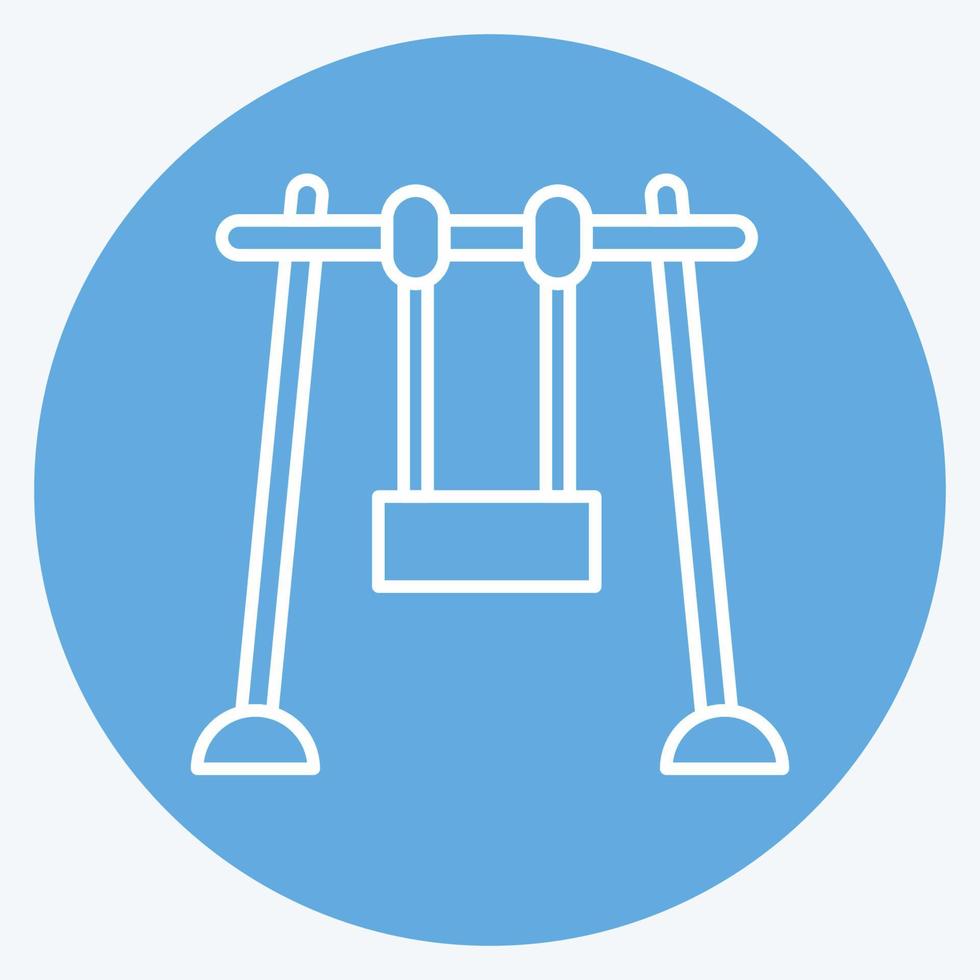 pictogram schommel. geschikt voor stadsparksymbool. blauwe ogen stijl. eenvoudig ontwerp bewerkbaar. ontwerp sjabloon vector. eenvoudige illustratie vector