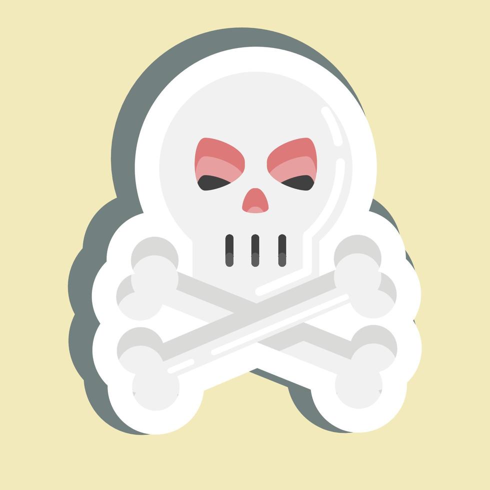 sticker schedel. geschikt voor halloween-symbool. eenvoudig ontwerp bewerkbaar. ontwerp sjabloon vector. eenvoudige illustratie vector