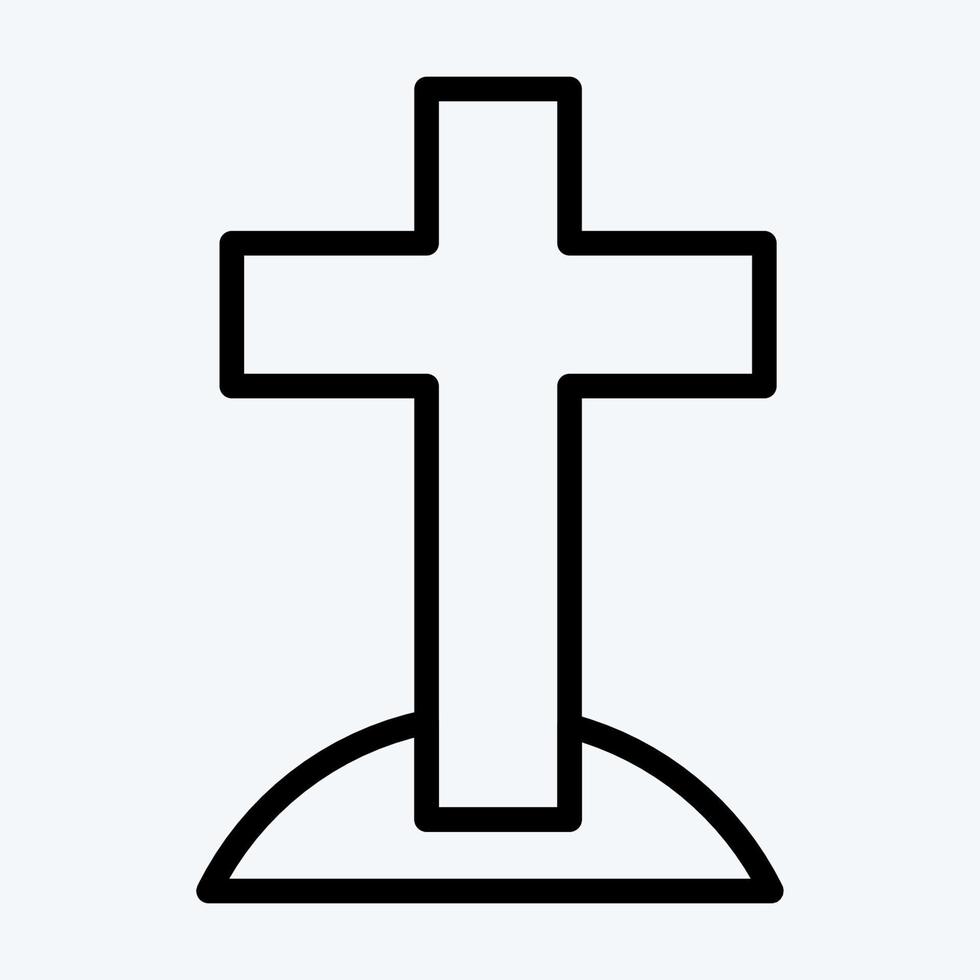 pictogram kruis. geschikt voor halloween-symbool. lijn stijl. eenvoudig ontwerp bewerkbaar. ontwerp sjabloon vector. eenvoudige illustratie vector