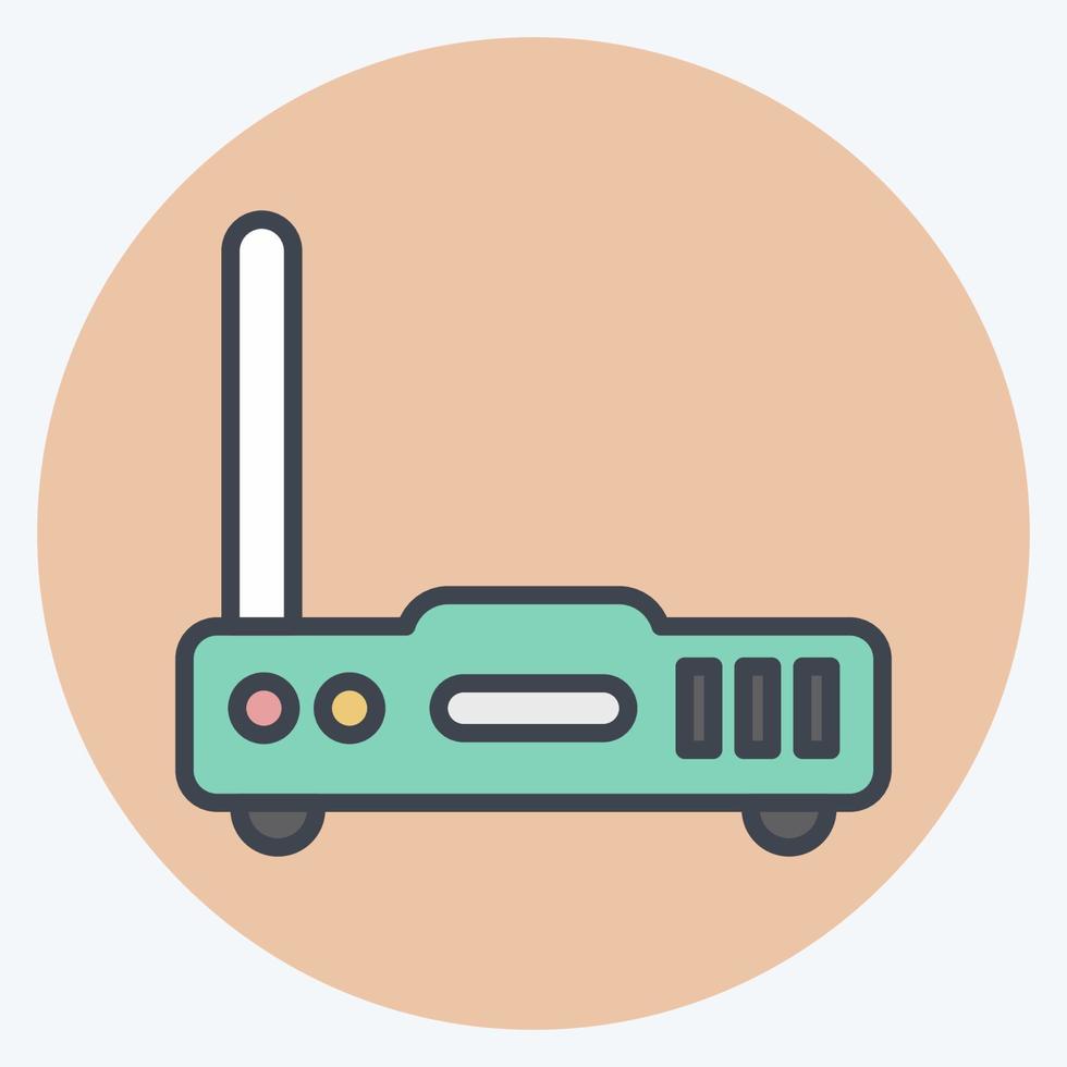 pictogram router. geschikt voor computercomponenten symbool. kleur partner stijl. eenvoudig ontwerp bewerkbaar. ontwerp sjabloon vector. eenvoudige illustratie vector