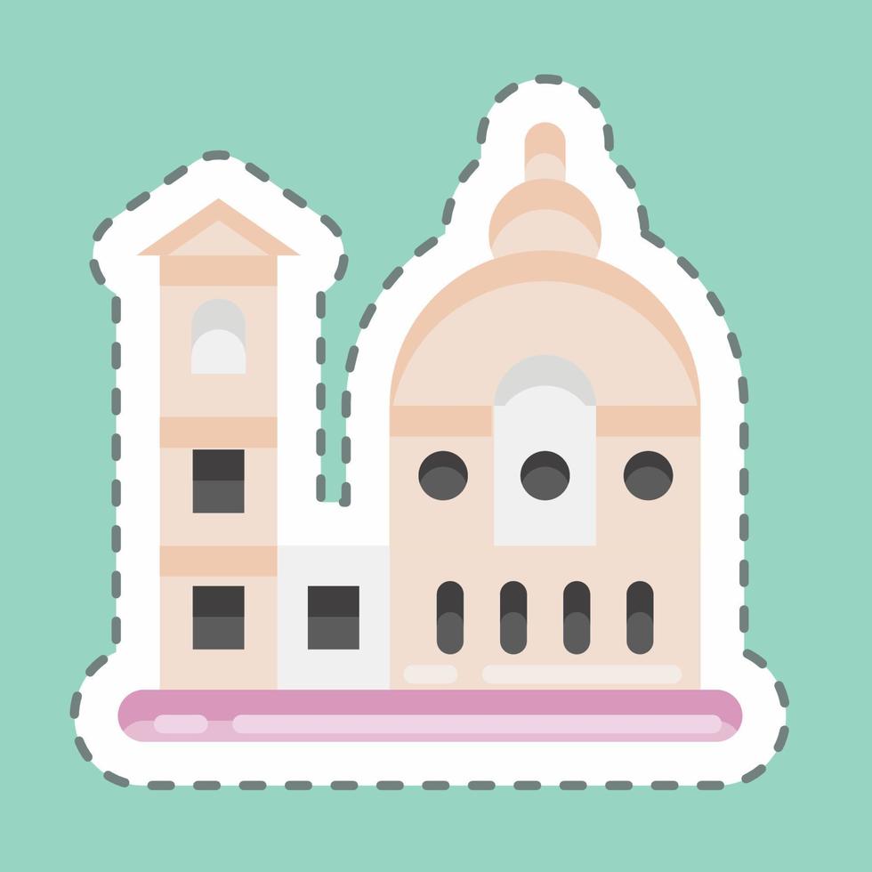 sticker lijn gesneden florence. geschikt voor onderwijs symbool. eenvoudig ontwerp bewerkbaar. ontwerp sjabloon vector. eenvoudige illustratie vector