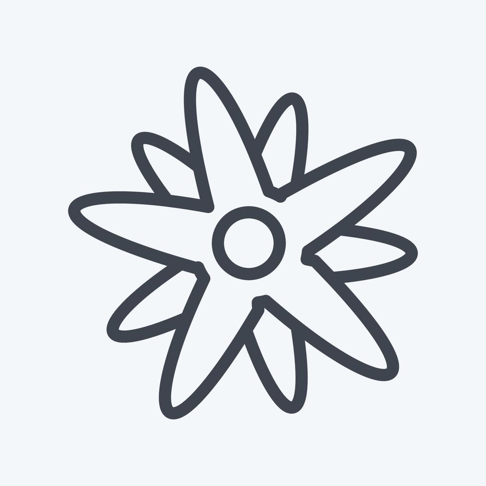 icoon edelweiss. geschikt voor onderwijs symbool. lijn stijl. eenvoudig ontwerp bewerkbaar. ontwerp sjabloon vector. eenvoudige illustratie vector